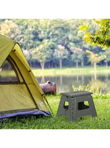 relaxdays 10x Klapphocker in Hellgrau - (B)37 x (H)30 cm x (T)29 cm