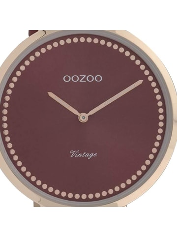 Oozoo Armbanduhr Oozoo Vintage Series weinrot groß (ca. 40mm)