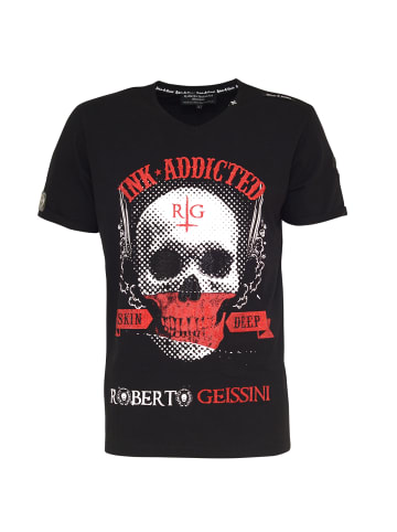 Roberto Geissini Skull Addicted T-Shirt Schwarz