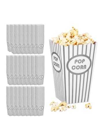 relaxdays 576 x Popcorntüten in Silber/ Weiß