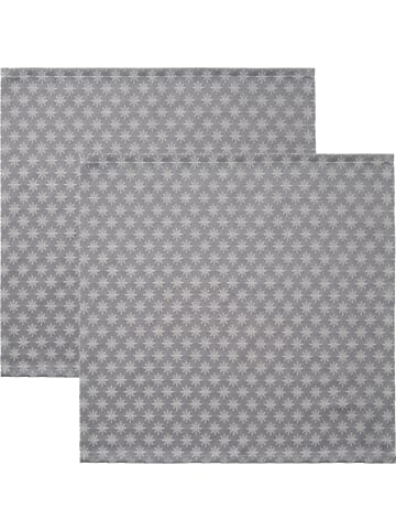 Erwin Müller Jacquard, Baumwollmischung Serviette 2er-Pack Denia in silber