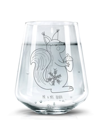 Mr. & Mrs. Panda Wasserglas Eichhörnchen Weihnachten ohne Spruch in Transparent