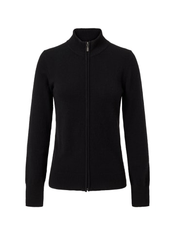 CASH-MERE.CH Cardigan mit Reissverschluss in Schwarz