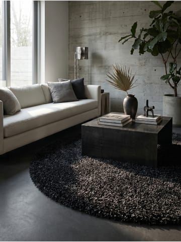 KADIMA DESIGN Teppich Hochflor Shaggy Waschbar Einfarbig RHEIN Strapazierfähig in Anthrazit