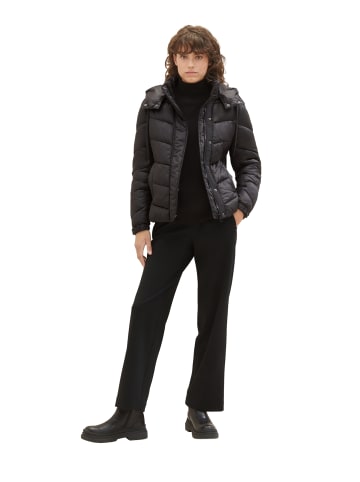 Tom Tailor Stepp Winter Jacke Puffer Kapuze Abnehmbar in Schwarz