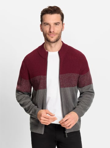 WITT WEIDEN Strickjacke in anthrazit-dunkelrot