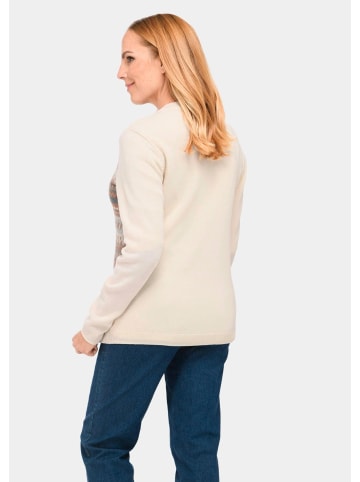 GOLDNER Kurzgröße:  Norwegerstrickjacke mit Schurwolle in cremeweiß / gemustert