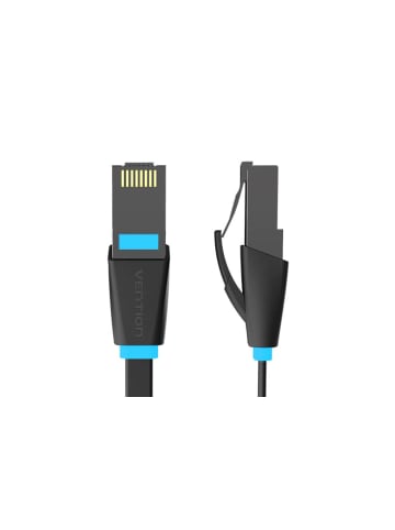 Vention Flaches Netzwerkkabel UTP CAT6  Ethernet 1000 Mbit/s 35m Schwarz in Schwarz