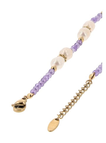 IZIA Women Bracelet With Lobster Clasp in Lilac White