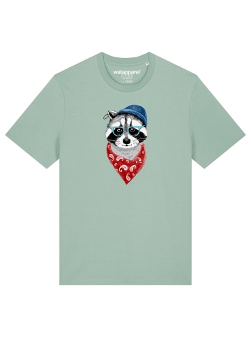 wat? Apparel T-Shirt Waschbär in Aloe
