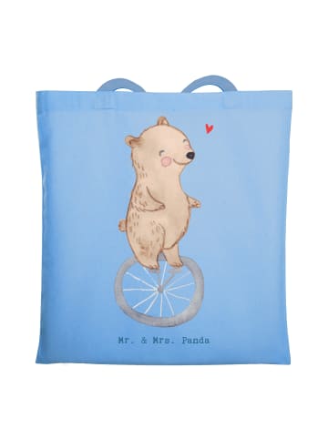 Mr. & Mrs. Panda Tote Bag Bär Einrad fahren ohne Spruch in Sky Blue