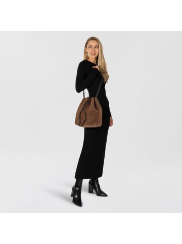 LIEBESKIND BERLIN Monogram Beuteltasche Leder 35 cm in safari