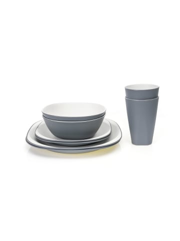 COFI 1453 Platinet 8 Teilig Leichtes Besteckset für Wohnmobil Picknick Camping in Grau