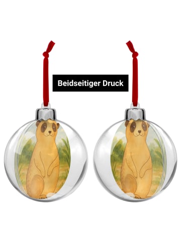 Mr. & Mrs. Panda Weihnachtsschmuck Erdmännchen Design ohne Spruch in Weiß