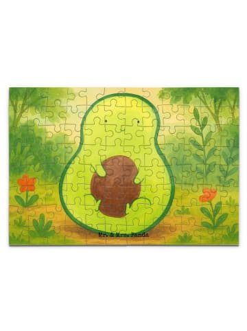 Mr. & Mrs. Panda Puzzle Avocado Kern Design ohne Spruch in Weiß
