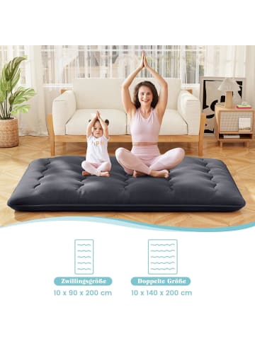 COSTWAY Tatami-Matte Bodenmatratze 140 x 200 cm in Schwarz