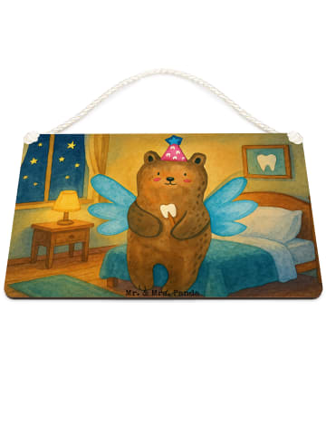 Mr. & Mrs. Panda Schild mit Spruch Bär Zahnfee Design ohne Spruch in Weiß