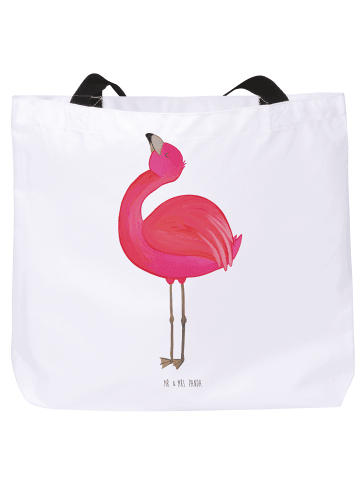 Mr. & Mrs. Panda Shopper Flamingo Stolz ohne Spruch in Weiß