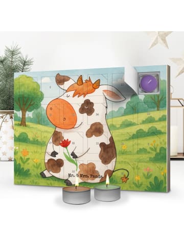 Mr. & Mrs. Panda Kerzen Adventskalender Kuh Design ohne Spruch in Weiß