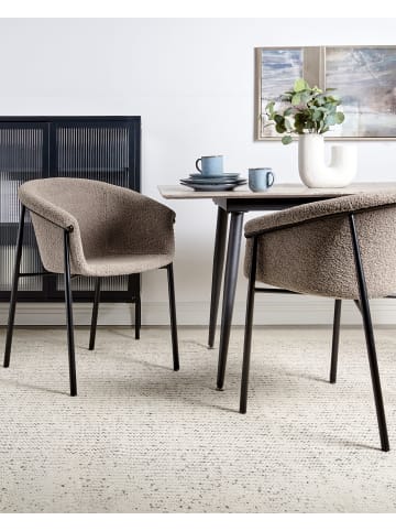 Beliani 2er-Set Esszimmerstuhl AMES in Beige/Schwarz