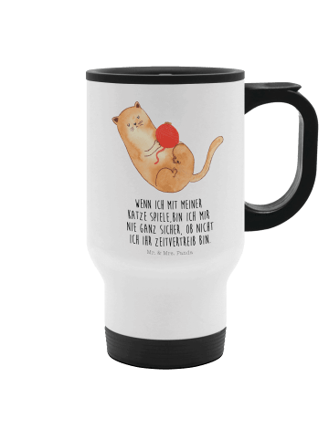 Mr. & Mrs. Panda Kaffeebecher To Go Katze Wolle mit Spruch in Weiß