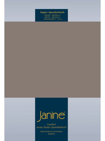 Janine Topper Spannbetttuch Elastic Jersey in taupe