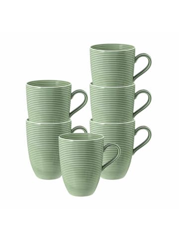 Seltmann Weiden 6er Set Kaffeebecher Beat Color Glaze 350 ml in Salbeigrün