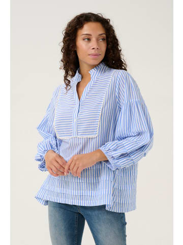 CULTURE Kurzarm-Bluse CUjax Relaxed fit in Blue Stripe