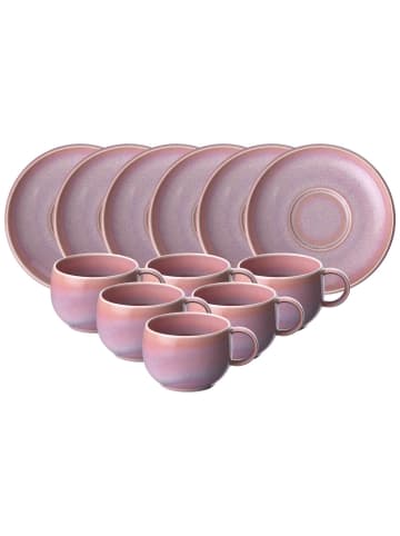 like. by Villeroy & Boch 6er Set Espressotassen mit Untertassen Perlemor Coral 60 ml rosa in rosa