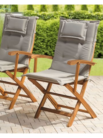 Beliani 4er-Set Gartenstuhl MAUI in Braun/Grau