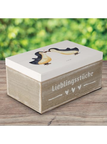 Mr. & Mrs. Panda holzschatulle Pinguin Liebe ohne Spruch in Weiß