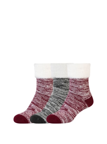 camano Socken 3er Pack warm & cozy in oxblood red