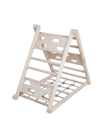 roba Kletterdreieck Holz, mit Seil & Sprossen, Natur/Grau, ab 24 Monaten