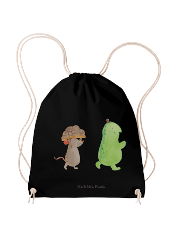 Mr. & Mrs. Panda Stoffbeutel Schildkröte Maus ohne Spruch in Schwarz