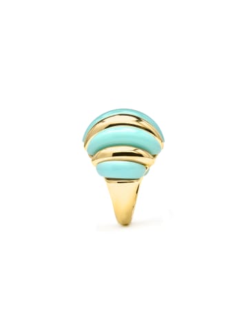 Luxenter Ring mit 18-karätiger Gelbgold-Finish und blauem Harz – Rawil