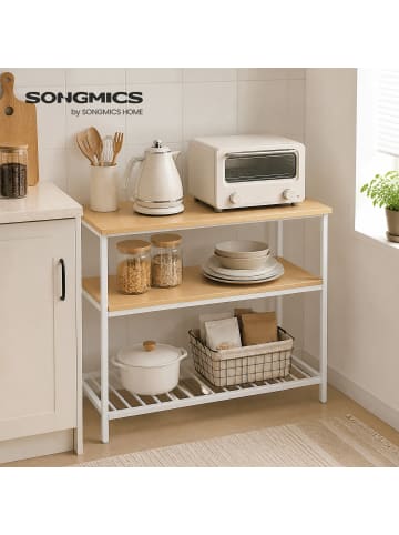VASAGLE Küchenregal Barnet in Eichenfarben-Weiß - (B)120 x (H)90 x (T)60 cm