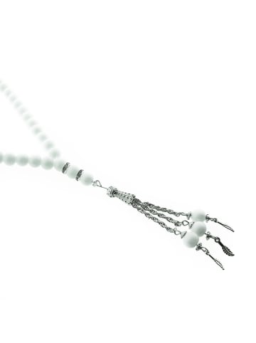 Almina Gebetskette  50 cm Anhänger mit Perlen in Weiß