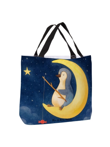 Mr. & Mrs. Panda Tasche Pinguin Mond Design ohne Spruch in Weiß