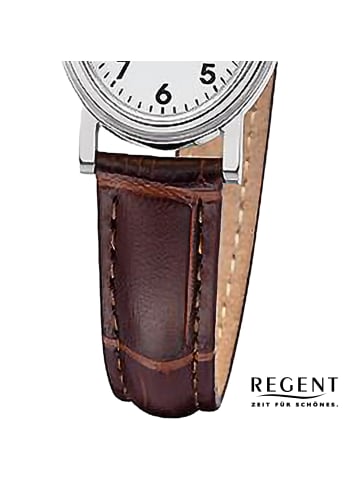 Regent Analog-Armbanduhr Regent Lederarmband braun extra groß (ca. 28x32mm)