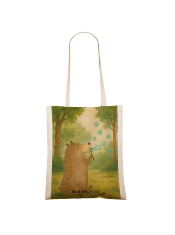 Mr. & Mrs. Panda Shopping Tasche Bär Seifenblasen Design ohne Sp... in Weiß