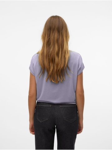 Vero Moda 2er-Pack T-Shirt Einfarbiges Stretch Oberteil in Grau-Lila