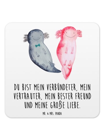 Mr. & Mrs. Panda Untersetzer Set Axolotl Freundin mit Spruch in Weiß