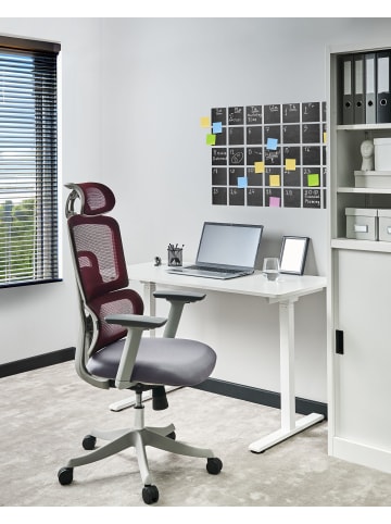Beliani Bürostuhl ALLY in Rot/Grau/Weiß - (W) 50 x (H) 119 x (L) 68 cm