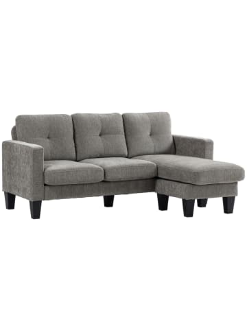 HOMCOM Ecksofa in Braun 186L x 130B x 84H cm
