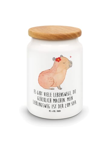 Mr. & Mrs. Panda salzdose Capybara Blume mit Spruch in Weiß