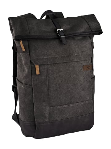 Camel Active AIR Rolltop Rucksack aus Canvas in Dunkelgrau