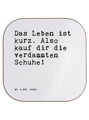 Mr. & Mrs. Panda Tassenuntersetzer Das Leben ist kurz.... mit Sp... in Weiß