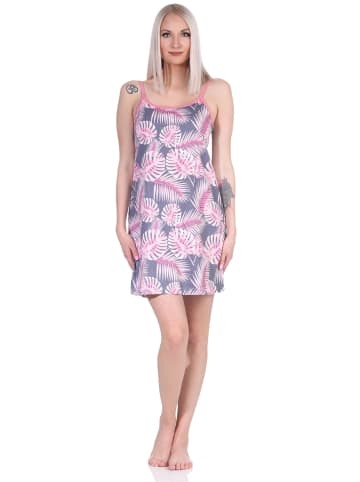 NORMANN Ärmelloses Spaghetti Träger Nachthemd floralem print - 73328 in pink