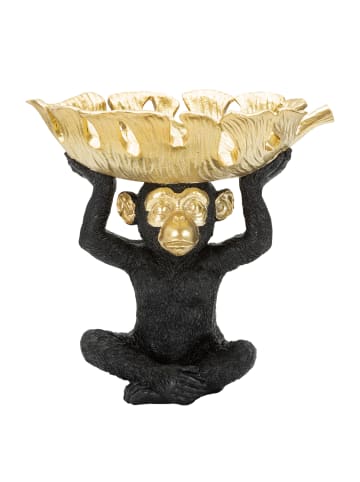 Mauro Ferretti Affe mit Aufbewahrungsfach aus schwarzem und Kunstharz, 25,2 x 21 x 24 cm