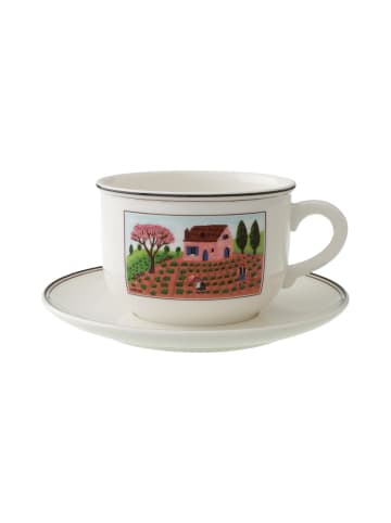 Villeroy & Boch Cappuccinotasse mit Untertasse Design Naif in Bunt 330 ml in bunt